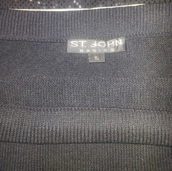 St. John Caviar Black Sequin Tank Top Size XL .&St. JohnBlackEveningSkirt, Sz 16 - Picture 5 of 5